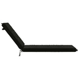 Sunlounger Cushion GEMERT 100% Polyester Black 190 x 50 x 9 cm 947347