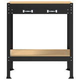 Workbench Black 80 x 40 x 91 cm Engineered Wood and Metal 42020130