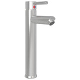 Bathroom Sink with Tap and Push Drain Frosted Tempered Glass 3098448