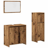 3 Piece Bathroom Furniture Set Old Wood Engineered Wood 3328563