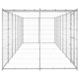 Outdoor Dog Kennel Galvanised Steel with Roof 16.94 m 3082305