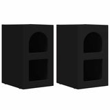 Bedside Table 2 pcs Black 29.5 x 33.5 x 50 cm Engineered Wood 891227