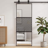 Glass Door Fretwork Black 76 x 2 x 205 cm Aluminium 42012457