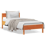 Bed Frame without Mattress Wax Brown 90x190 cm Single Solid Wood Pine 842781