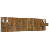 Bed Headboard With Cabinet Smoked oak Engineered wood Large 3115753