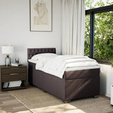 Box Spring Bed with Mattress Dark Brown 100x200 cm Fabric 3285809