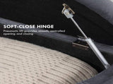 Velvet-Feel Half Circle Storage Ottoman - Dark Grey T3398P328272
