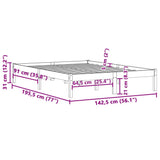 Bed Frame without Mattress 137x190 cm Solid Wood Pine Full 822458