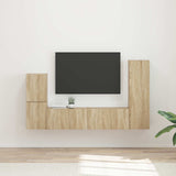 TV Cabinet Set Wall-mounted 4 pcs Sonoma Oak Engineered Wood 3409026