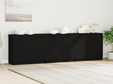 Sideboard 3 pcs Black Oak 180 x 30 x 70 cm Engineered Wood 3332514