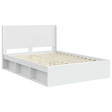Bed Frame with Storage and Headboard White 120 x 190 cm 3413877