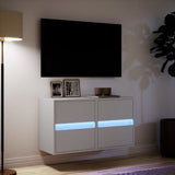 TV Wall Cabinets with LED Lights 2 pcs White 41x31x45 cm 852272