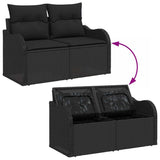 Garden Sofa with Cushion Black 121 x 62 x 69cm Poly Rattan 42006731