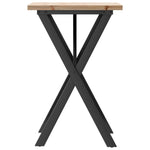 ZNTS Dining Table X-Frame 50x50x75.5 cm Solid Wood Pine and Steel 3282757