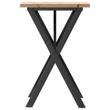 ZNTS Dining Table X-Frame 50x50x75.5 cm Solid Wood Pine and Steel 3282757