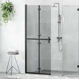 Walk-In Shower Wall Folding Black 80 x 6.5 x 190 cm 42017964