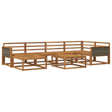 Outdoor Sofa Set 7 pcs Natural Solid Acacia Wood 3382717