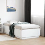 Bed Frame with LED without Mattress White 75x190 cm Small Single 3209667