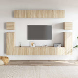 8 Piece TV Cabinet Set Sonoma Oak Engineered Wood 3079040