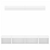 5 Piece TV Wall Units with LED White Engineered Wood 3216682
