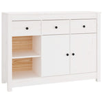 ZNTS Sideboard White 100x35x74 cm Solid Wood Pine 814555