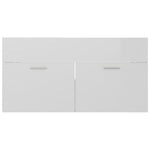 ZNTS 2 Piece Bathroom Furniture Set High Gloss White Engineered Wood 804806