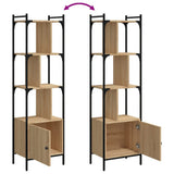 Bookcase with Door Sonoma Oak 44.5x30x154.5 cm Engineered Wood 833354