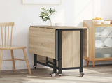 Folding Dining Table with Castors 130 x 80 x 76.5 cm steel PB 8006044