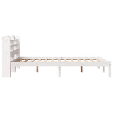 Bed Frame without Mattress White 135x190 cm Double Solid Wood Pine 3306532