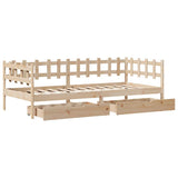 Daybed with Drawers without Mattress 90x190 cm Single Solid Wood 3302130
