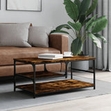 Coffee Table Smoked Oak 90x49x40 cm Engineered Wood 835311