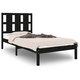 Bed Frame without Mattress Black 100x200 cm Solid Wood Pine 3105594