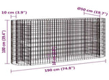 Gabion Raised Bed Galvanised Iron 190x50x100 cm 152033