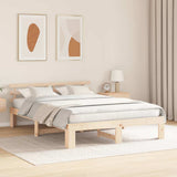 Bed Frame with Headboard Natural 140 x 200 cm Solid Pine Wood 872608