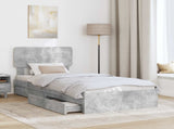 Storage Bed Concrete Grey 90 x 200 cm Engineered Wood 3412307