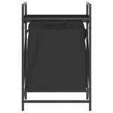 Laundry Basket 1 Compartment with Shelf Black Oak 859070