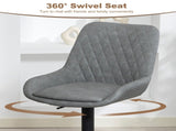 Set of Two Faux Leather Retro Bar Stools - Light Grey T3398P553446