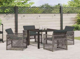Garden Dining Set 5 pcs Grey Poly Rattan 3380625