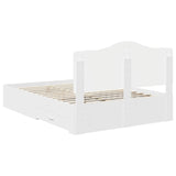 Bed Frame with Headboard White 140 x 200 cm Engineered Wood 3413594