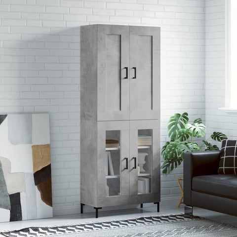 Highboard Concrete Grey 69.5x34x180 cm Engineered Wood 3199621