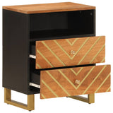 Bedside Cabinet Brown and Black 50x33x60 cm Solid Wood Mango 356793
