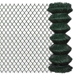 ZNTS Chain Link Fence Steel 1x25 m Green 140349