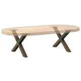 Coffee Table Legs X-Shaped 2 pcs Natural Steel 50x cm Steel 4012879