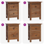 Nightstand Solid Mahogany Wood 40x30x51 cm 244487