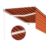 Manual Retractable Awning with Blind&LED 3x2.5m Orange&Brown 3069265