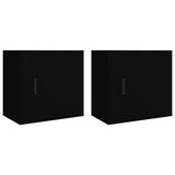ZNTS Wall-mounted Bedside Cabinets 2 pcs Black 50x30x47 cm 816867