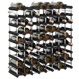 Wine Rack for 72 Bottles Black Solid Pine Wood 325916