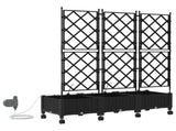 Garden Planter with Irrigation&Wheels 3 pcs Black PP 3423087