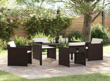 Garden Dining Set 5 pcs Brown Poly Rattan 3380698