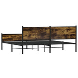 Metal Bed Frame without Mattress Smoked Oak 193x203 cm 3301389